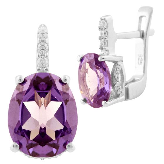 Серебряные серьги с александритом 4.713ct