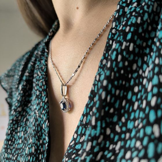 Серебряная подвеска с сапфиром nano 1.862ct