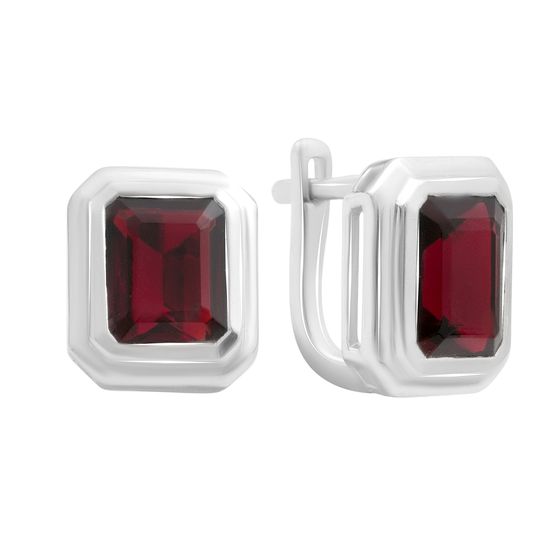 Серебряные серьги с гранатом nano 5.225ct