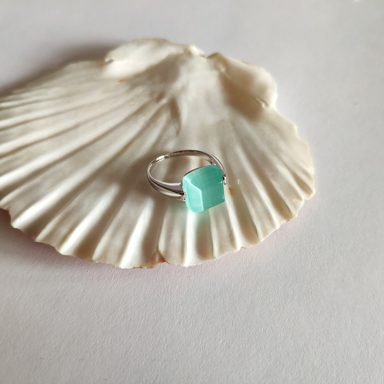 Серебряное кольцо с кошачьим глазом 7.554ct