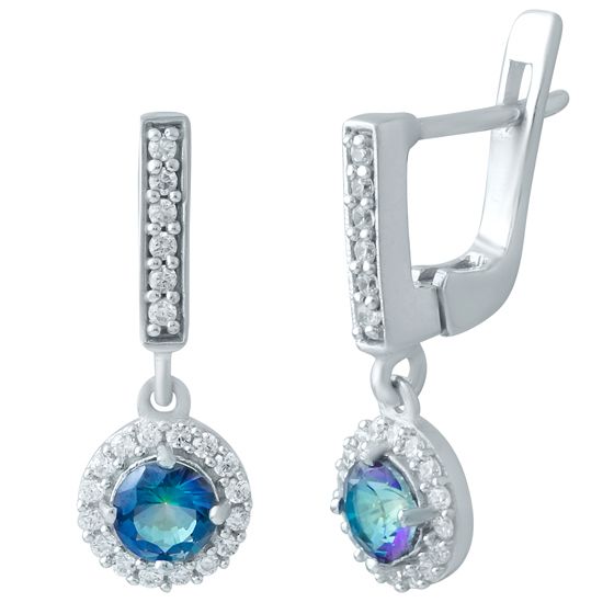 Серебряные серьги с мистик топазом 1.23ct