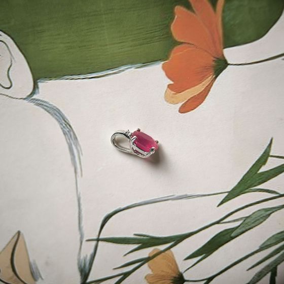 Серебряная подвеска с рубином 1.157ct