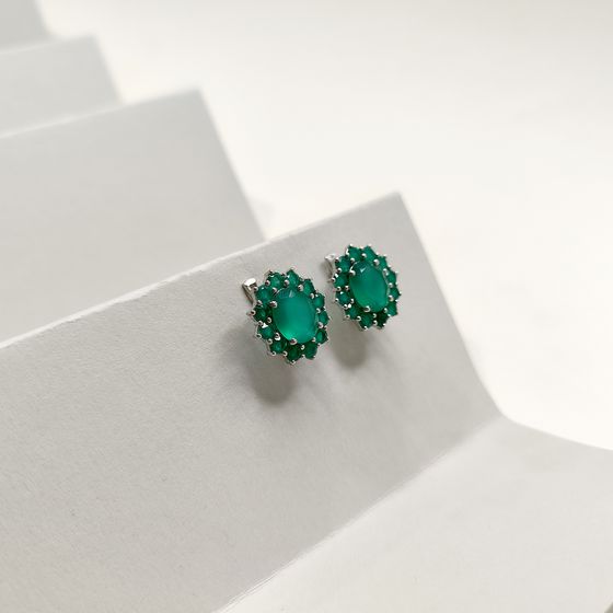 Серебряные серьги с агатом 6.856ct