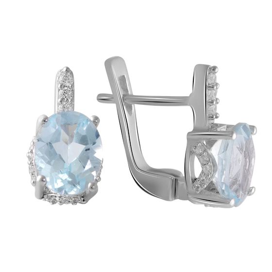 Серебряные серьги с топазом