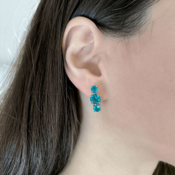 Серебряные серьги с изумрудом nano 3.2ct
