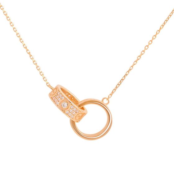 Золотое колье с фианитами 0.98ct