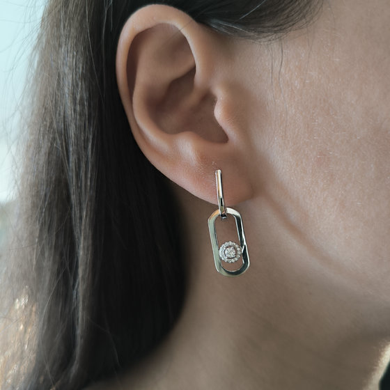 Серебряные серьги с фианитами