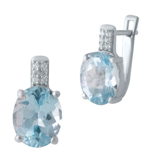 Серебряные серьги с топазом