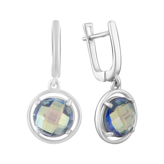 Серебряные серьги с мистик топазом 14.025ct