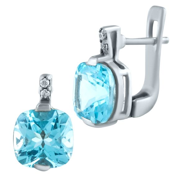 Серебряные серьги с топазом 7.037ct