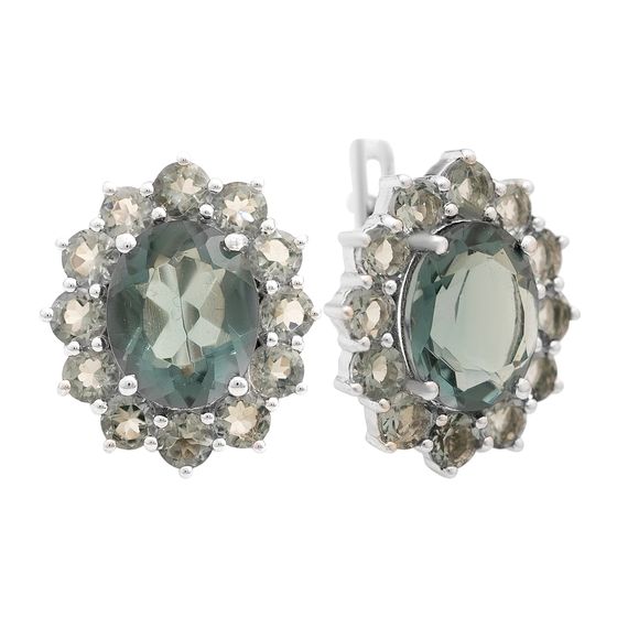 Серебряные серьги с топазом Лондон Блю 6ct