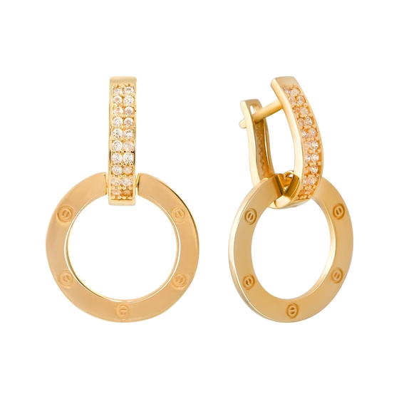 Золотые серьги с фианитами 0.4ct