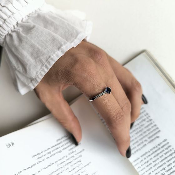 Серебряное кольцо с сапфиром nano 0.561ct