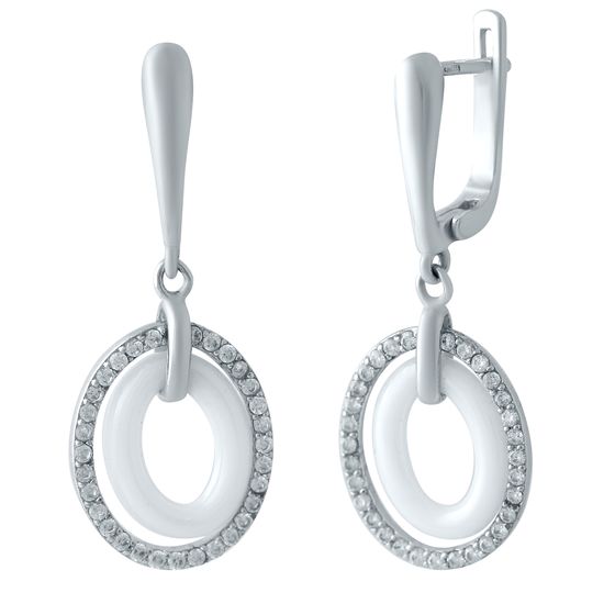 Серебряные серьги с керамикой