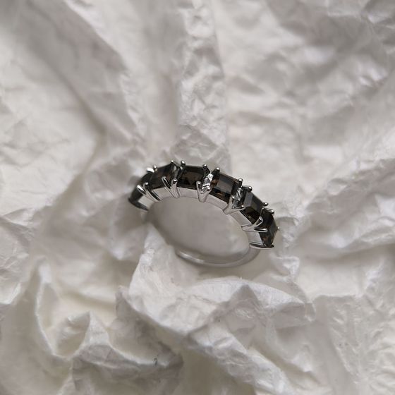 Серебряное кольцо с раухтопазом (дымчатым кварцем) 1.983ct