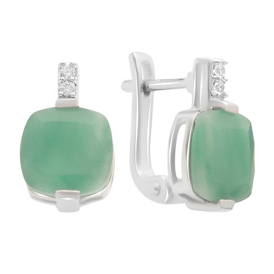 Серебряные серьги с изумрудом 5.447ct