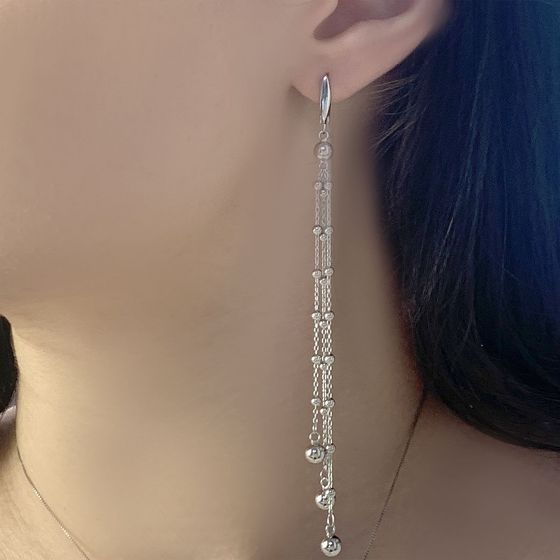 Серебряные серьги без камней