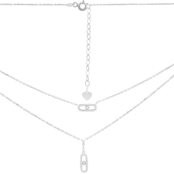 Серебряное колье с фианитами