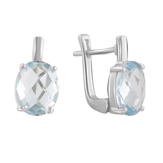Серебряные серьги с топазом 5.692ct