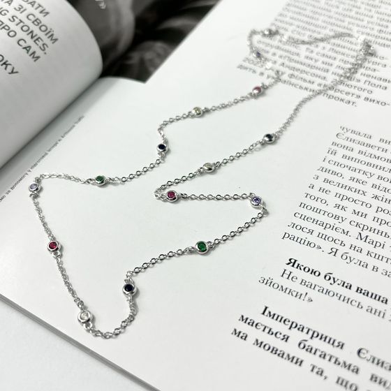 Серебряное колье с фианитами