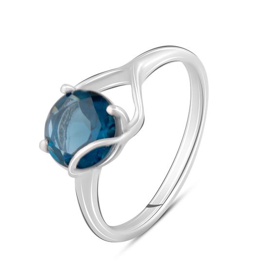 Серебряное кольцо с топазом Лондон Блю 1.535ct
