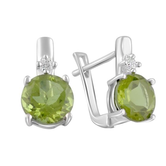 Серебряные серьги с султанитом 3.875ct