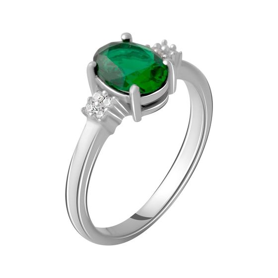 Серебряное кольцо с изумрудом nano 1.02ct