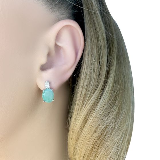 Серебряные серьги с изумрудом 4.849ct