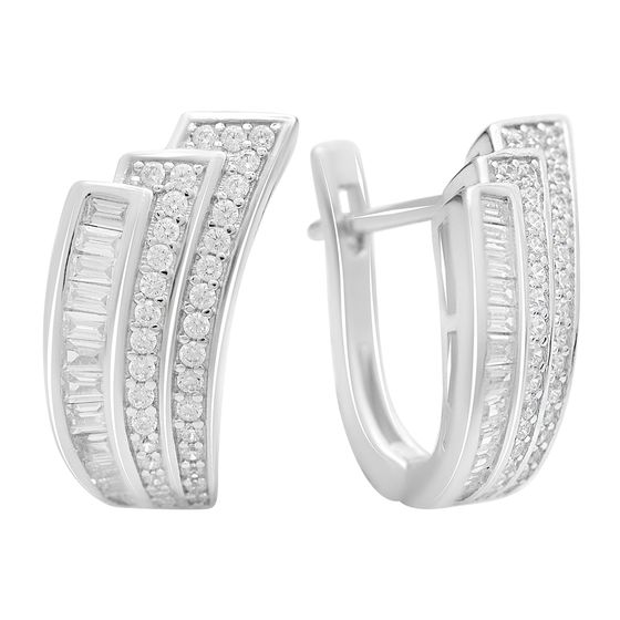 Серебряные серьги с фианитами