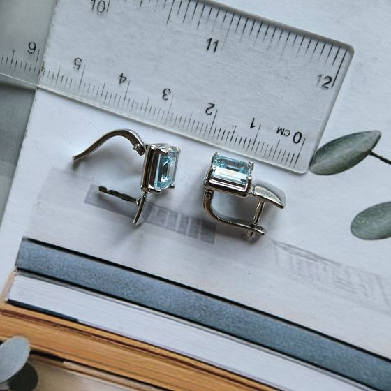 Серебряные серьги с топазом 5.838ct