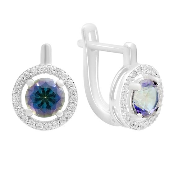 Серебряные серьги с мистик топазом 1.866ct