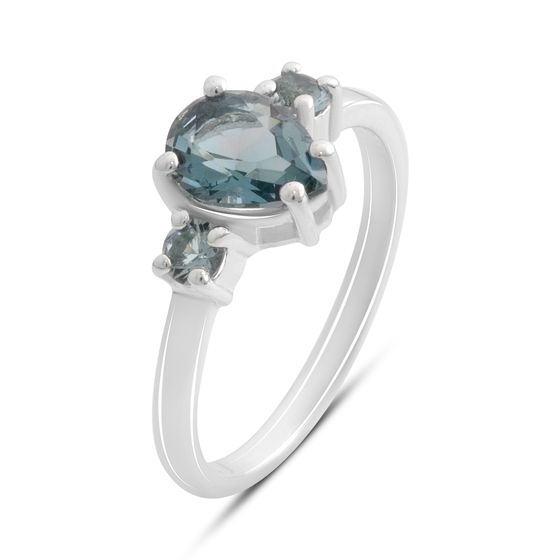 Серебряное кольцо с топазом Лондон Блю 0.963ct