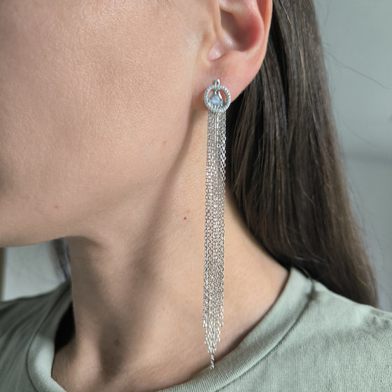 Серебряные серьги с фианитами