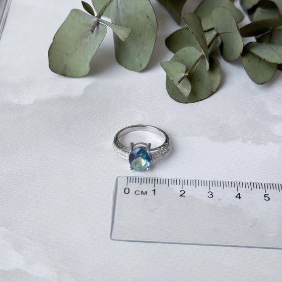 Серебряное кольцо с мистик топазом 2.202ct