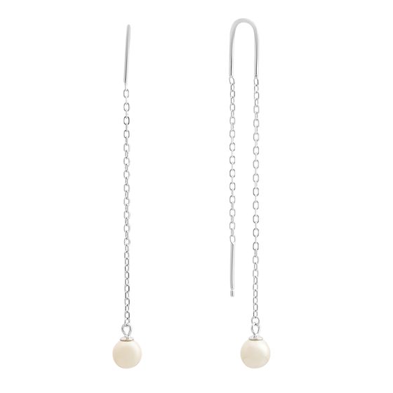 Серебряные серьги с жемчугом 2ct