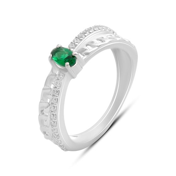 Серебряное кольцо с изумрудом nano 0.518ct