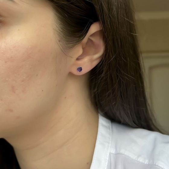 Серебряные серьги с аметистом 0.915ct