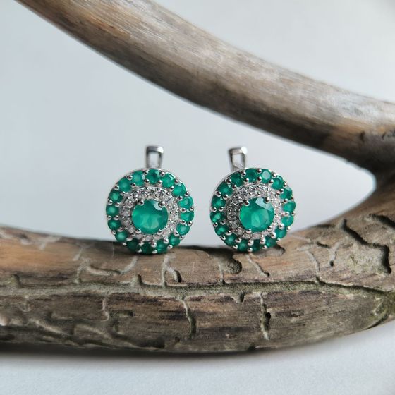 Серебряные серьги с агатом 2.561ct