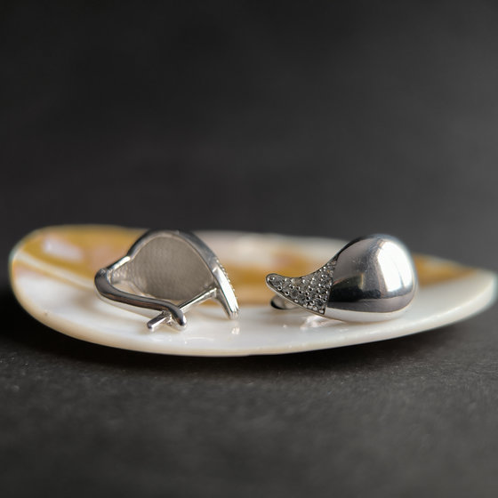 Серебряные серьги с фианитами 0.28ct