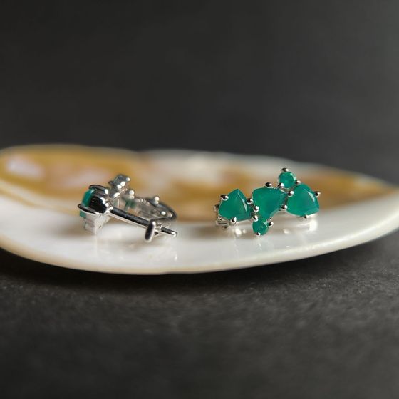 Серебряные серьги с агатом 1.295ct