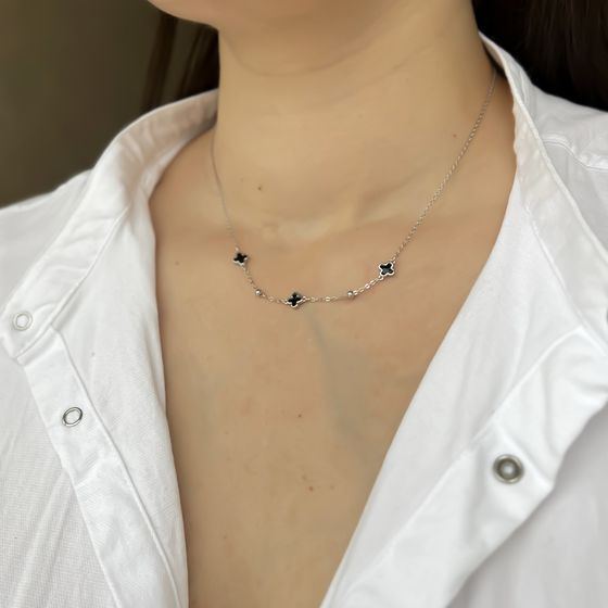 Серебряное колье с емаллю
