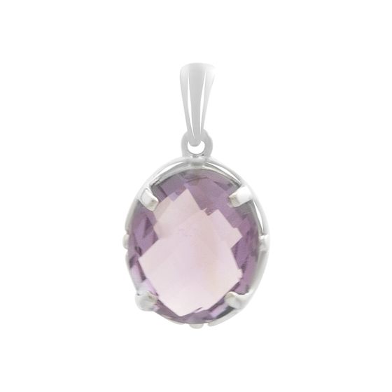Серебряная подвеска с аметистом 3.9ct