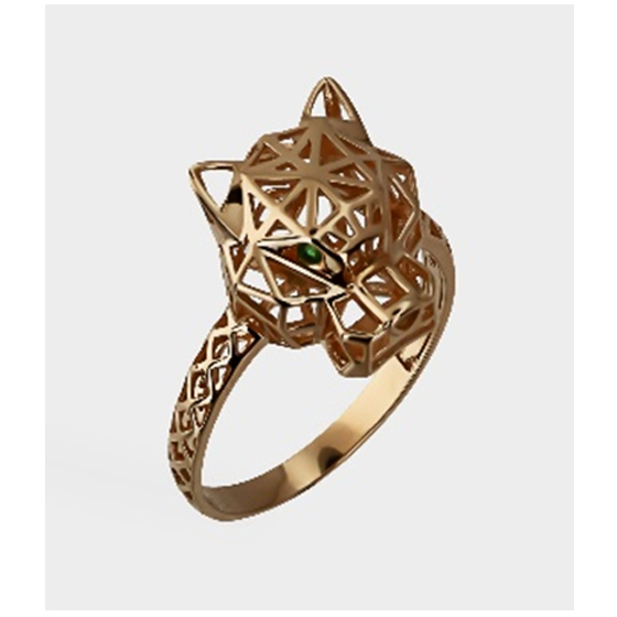 Золотое кольцо с фианитами 0.02ct