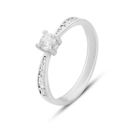 Золотое кольцо с фианитами 0.43ct