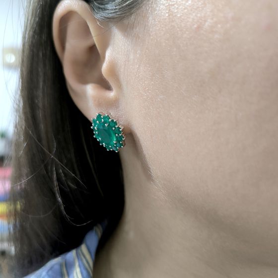 Серебряные серьги с агатом 6.856ct