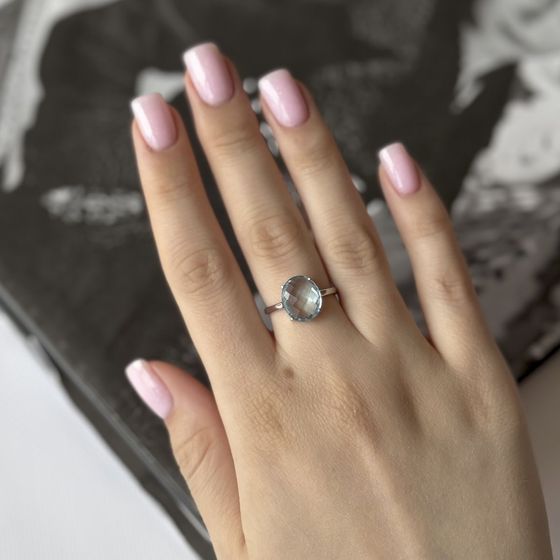 Серебряное кольцо с топазом 4.875ct