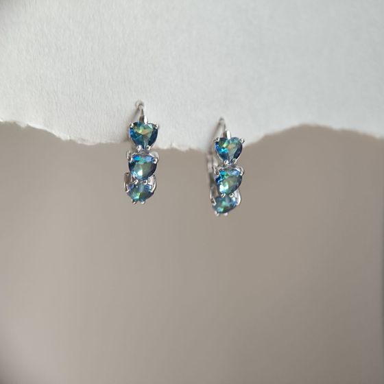 Серебряные серьги с мистик топазом 2.367ct