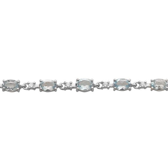 Серебряный браслет с топазом 7.775ct, фианитами