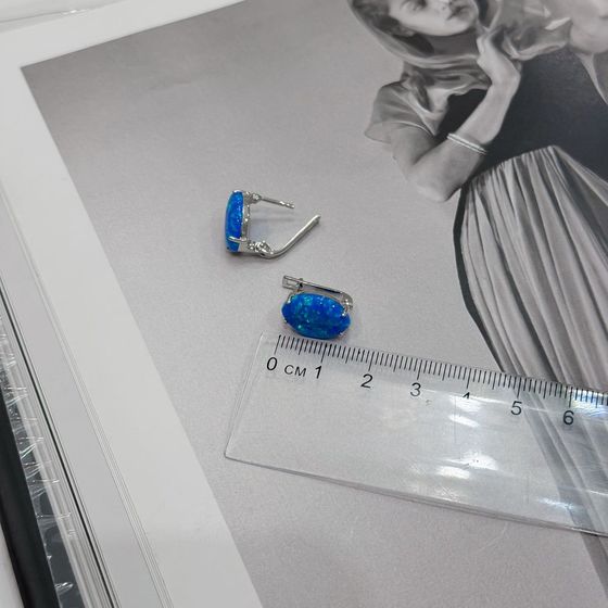Серебряные серьги с опалом 4.417ct