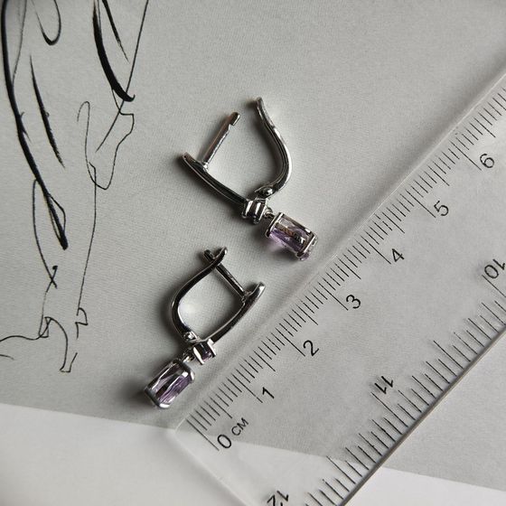Серебряные серьги с аметистом 2.2ct